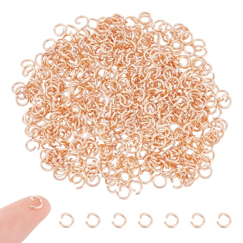 UNICRAFTALE 500 Stück Edelstahl offene Biegeringe 5 mm Runde Ringe Roségold Biegeringe Zur Schmuckherstellung Verbindungsringe Für Bastelarbeiten Ohrringe Armbänder Halsbänder Schlüsselringketten von UNICRAFTALE