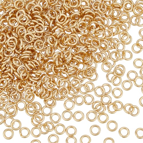 UNICRAFTALE 500 Stücke 4mm Goldene Edelstahl Biegeringe Offene Biegeringe Anschluss Schmuckzubehör Für Schmuckherstellung & Handwerk Projekte Und Halskette Reparatur von UNICRAFTALE