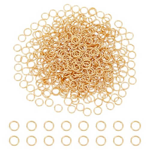 UNICRAFTALE 500 Stücke 6mm Goldene Sprungring Edelstahl Biegeringe Offene Biegeringe Metall Jump Rings Schmuckzubehör Für Schmuckherstellung Handwerk Projekte Und Halskette Reparatur von UNICRAFTALE