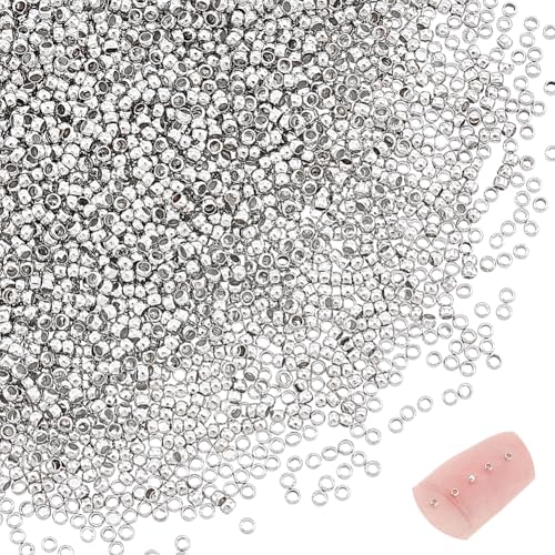 UNICRAFTALE 5000 Stück Runde Quetschperlen 1.5mm Abstandshalterperlen 0.5mm Loch Winzige Perlen DIY Armband Quetschperlen Metallperlen Für Die Herstellung von DIY Armbändern Und Halsketten Mit Schmuck von UNICRAFTALE