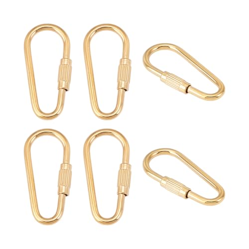 UNICRAFTALE 6 Stück Schlüsselanhänger Halter Goldener Schraubverschluss Clip Metall Schlüsselring Schlüsselanhänger Hakenhalter Langlebiger Einfacher Karabiner Clip Für Autoschlüssel Handtasche von UNICRAFTALE