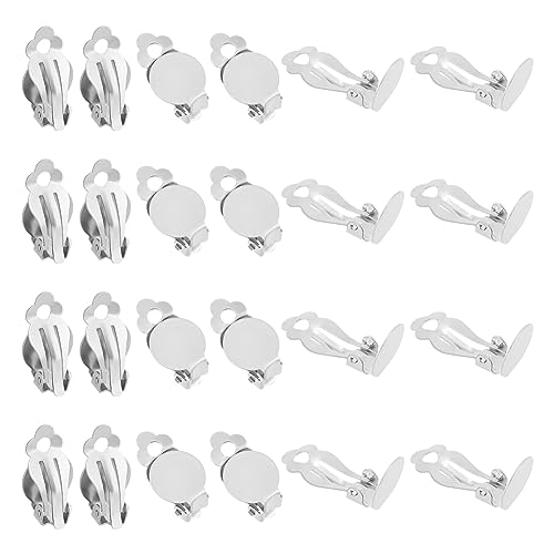 UNICRAFTALE 60 Stk 19.5mm Lang 316 Edelstahl Clip-On Ohrstecker Metall Flach Rund Blanko Clip-On Ohrring DIY Hypoallergen Clip-On Ohrring Konverter Flache Ohrring Pads Für Herstellung von Ohrringen von UNICRAFTALE