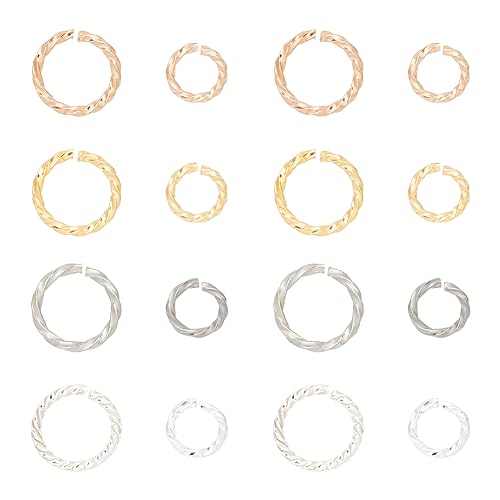 UNICRAFTALE 64 Stk 4 Farben 2 Größen Offene Biegeringe 8/10mm Edelstahl Gedrehte Runde Ringe Biegeringe Für Schmuckherstellung DIY Handwerk Ohrringe Armbänder Anhänger Halsreifen Schlüsselanhänger von UNICRAFTALE