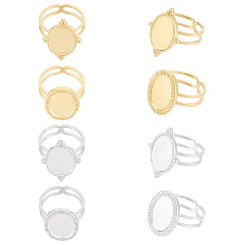 UNICRAFTALE 8 Stück 2 Farben Edelstahl Offene Manschettenring Lünettenbecher Ringfassungen Ovale Pad Ringrohlinge Goldene Ringrohlingsbasis Verstellbare Leere Ringfassungsschale DIY Schmuckherstellung UNICRAFTALE 8 Stück 2 Farben Edelstahl Offene Manschettenring Lünettenbecher Ringfassungen Ovale Pad Ringrohlinge Goldene Ringrohlingsbasis Verstellbare Leere Ringfassungsschale DIY Schmuckherstellung von UNICRAFTALE