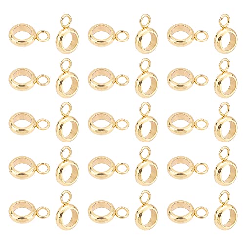 UNICRAFTALE 80 Stk 9mm Lang 201 Edelstahl Schlaufen Anhänger Gold Ringe Charms Rund Hohl Verbindungsring Perlen Anhänger Für DIY Armbänder Schmuckherstellung Loch 1.8 mm von UNICRAFTALE