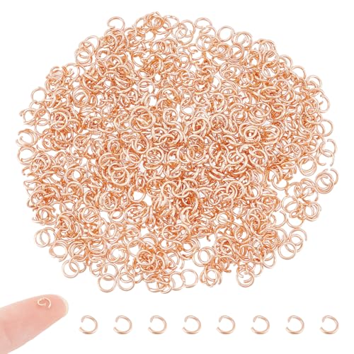 UNICRAFTALE 800 Stück 304 Edelstahl offene Biegeringe 4.5 mm Runde Ringe Roségold Biegeringe Zur Schmuckherstellung Verbindungsringe Für DIY Bastelarbeiten Ohrringe Halsbänder Und Schlüsselringketten von UNICRAFTALE