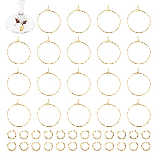 UNICRAFTALE 80Stk Creolen Ohrring Zubehör Set 316 Chirurgischem Edelstahl DIY Ohrring Hypoallergene Weinglas Charm Ringe Mit 120Stk Biegeringen Goldene Ohrring Creolen Für Schmuckherstellung von UNICRAFTALE