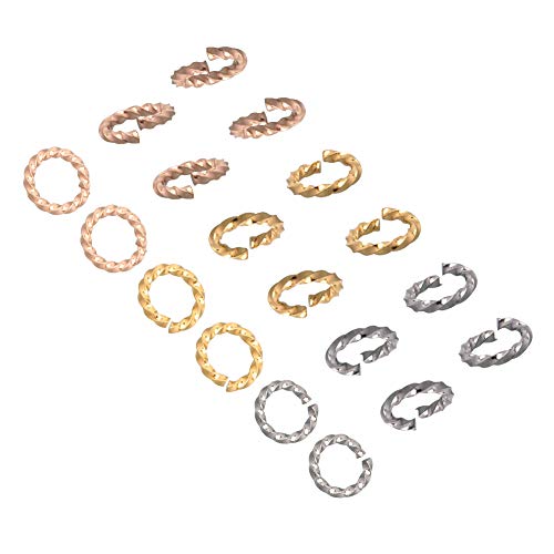 UNICRAFTALE 90St. 3 Farben 6mm Offene Biegeringe 304 Edelstahl-Biegeringe Offene Biegeringverbinder O-Ringe Für DIY-Armbandketten Schmuckhandwerk, Innendurchmesser 4 mm von UNICRAFTALE