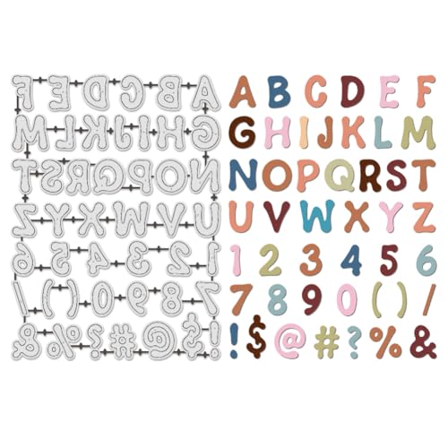 UNICRAFTALE Alphabet- und Zahlen-Metall-Stanzformen für Kartenherstellung, Buchstaben, Alphabet, Metall-Stanzformen mit Schildern, Karbonstahl, Prägeschablone, Scrapbooking, Vorlage für DIY-Fotoalbum UNICRAFTALE Alphabet- und Zahlen-Metall-Stanzformen für Kartenherstellung, Buchstaben, Alphabet, Metall-Stanzformen mit Schildern, Karbonstahl, Prägeschablone, Scrapbooking, Vorlage für DIY-Fotoalbum von UNICRAFTALE