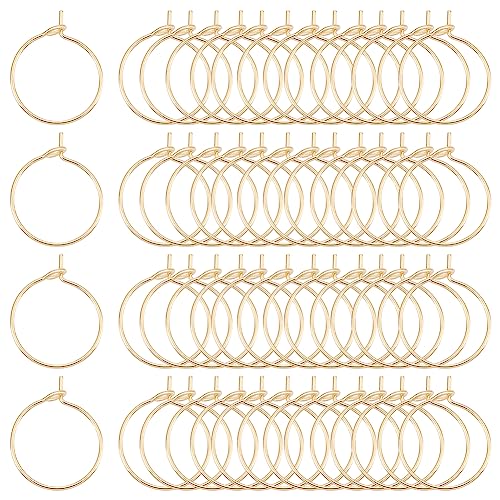 UNICRAFTALE Ca. 100 Stück Goldene Weinglas Ring 15 mm Edelstahl Creolen Hypoallergen Weinglas Charms Ringe Perlen Ohrring Creolen DIY Ohrring Zubehör Für Ohrringe Schmuckherstellung von UNICRAFTALE