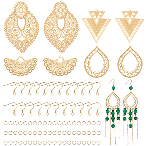 UNICRAFTALE DIY Ohrring Sets 304 Edelstahl Ohrringhaken Boho Ohrring Selber Machen Set Gold Filigrane Anhänger Ohrring Herstellung Set Für DIY Frauen Ohrringen Schmuckherstellung von UNICRAFTALE