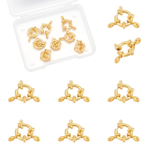 UNICRAFTALE Federring-Verschlüsse aus Edelstahl, 24 Karat vergoldet, 10 mm, runde Verschlüsse für Halsketten, Armbänder, geschlossene Ringschließe, glatte Oberfläche, Verbindungsstück für UNICRAFTALE Federring-Verschlüsse aus Edelstahl, 24 Karat vergoldet, 10 mm, runde Verschlüsse für Halsketten, Armbänder, geschlossene Ringschließe, glatte Oberfläche, Verbindungsstück für von UNICRAFTALE