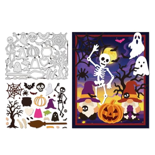UNICRAFTALE Halloween Skelett Mann Stanzformen für Papierkartenherstellung Prägung Metall Halloween Kürbis Stanzformen Totenkopf Geist Fledermaus Form Schablone für DIY Handwerk Scrapbooking UNICRAFTALE Halloween Skelett Mann Stanzformen für Papierkartenherstellung Prägung Metall Halloween Kürbis Stanzformen Totenkopf Geist Fledermaus Form Schablone für DIY Handwerk Scrapbooking von UNICRAFTALE