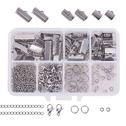 UNICRAFTALE Jewelry Making Kit 3 Größen 304 Edelstahlbändern Endenden Und Endketten Und 4 mm / 8 mm Biegering Und Hummerklauenverschlüssen Für Die Herstellung von DIY Kettenschmuck von UNICRAFTALE