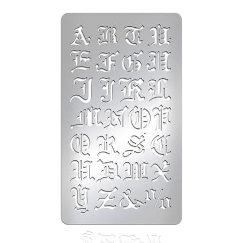 UNICRAFTALE Metall-Schablone Alphabet-Schablonen Buchstabenschablone Edelstahl Malschablonen Holzschablonen Schablonen für Journaling Schablonen für Holzschnitzerei Lesezeichen DIY Zeichnen von UNICRAFTALE