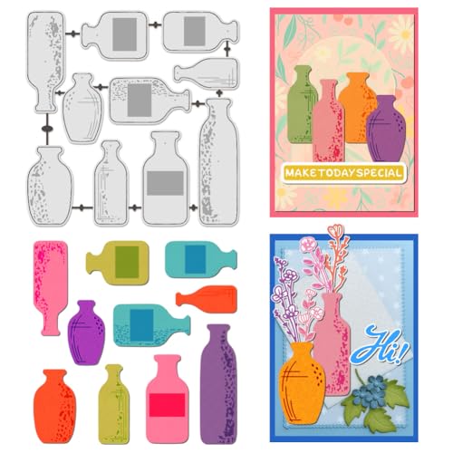 UNICRAFTALE Metall-Stanzformen für Kartenherstellung, Blumenvasen, Stanzformen, Wunschflasche, Karbonstahl, Prägeschablone, Scrapbooking, Schablone für DIY-Fotoalbum, Dekoration UNICRAFTALE Metall-Stanzformen für Kartenherstellung, Blumenvasen, Stanzformen, Wunschflasche, Karbonstahl, Prägeschablone, Scrapbooking, Schablone für DIY-Fotoalbum, Dekoration von UNICRAFTALE