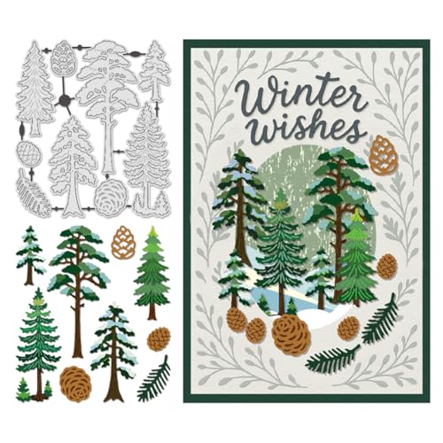 UNICRAFTALE Metall-Stanzschablonen für Kartenherstellung, Winterbaum-Stanzformen, Weihnachtsbaum, Schablonen, Scrapbooking, Prägeschablone für DIY-Fotoalbum, dekorative Papierkarte UNICRAFTALE Metall-Stanzschablonen für Kartenherstellung, Winterbaum-Stanzformen, Weihnachtsbaum, Schablonen, Scrapbooking, Prägeschablone für DIY-Fotoalbum, dekorative Papierkarte von UNICRAFTALE