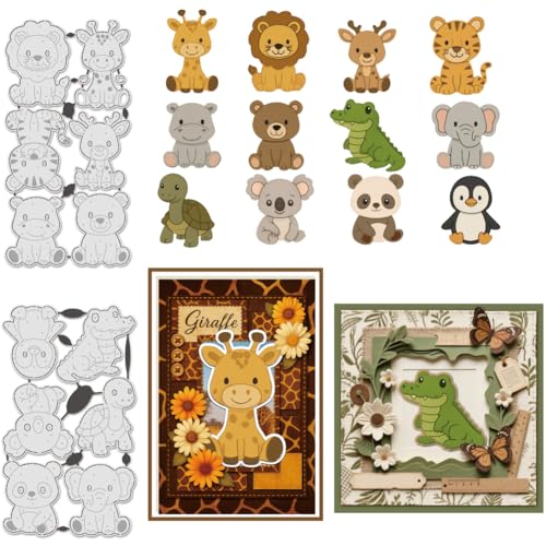 UNICRAFTALE Stanzformen zum Selbermachen, Löwen, Tiger, Stanzformen für Kartenherstellung, Zootiere, Karbonstahl, kleine Tiere, Prägepapier-Stanzschablonen für Scrapbooking, Fotoalbum, 14 Stück UNICRAFTALE Stanzformen zum Selbermachen, Löwen, Tiger, Stanzformen für Kartenherstellung, Zootiere, Karbonstahl, kleine Tiere, Prägepapier-Stanzschablonen für Scrapbooking, Fotoalbum, 14 Stück von UNICRAFTALE