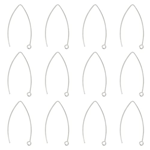 UNICRAFTALE Über 100pcs V-Form Ohrring Haken Edelstahl Ohrhaken Hypoallergen DIY Ohrringe Haken Metall Ohrringe Basteln Ohrhaken Mit Loch Für DIY Weihnachtstag Ohrringe Schmuckzubehör,41mm Lang von UNICRAFTALE