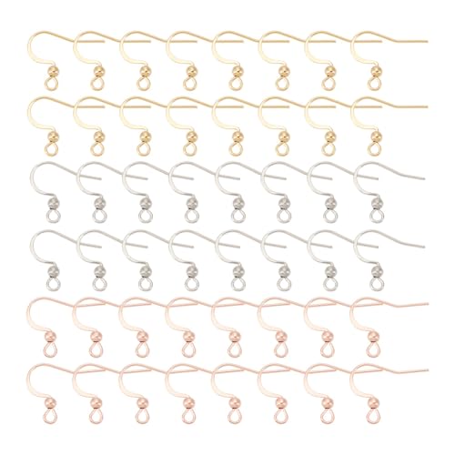 UNICRAFTALE Über 90pcs 2 Größe 3 Farbe 304 Edelstahl Ohrring Haken Golden Rose Gold DIY Ohrring Zubehör Fischohrdraht DIY Ohrhaken Für DIY Weihnachtstag Ohrringe Schmuck Ohrring Bastel Pin 0.7mm von UNICRAFTALE