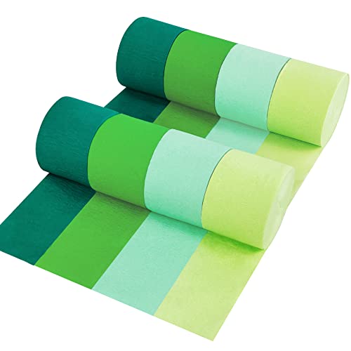 8 Rollen in 4 Farben, Farbverlauf, mintgrün, Party-Krepppapier, 8 Stück, 25 m, Bächel, Partydekorationen, Partyzubehör für Junggesellinnenabschied, Hochzeit, Geburtstag, Abschlussfeier, Brautdusche von UNIIDECO