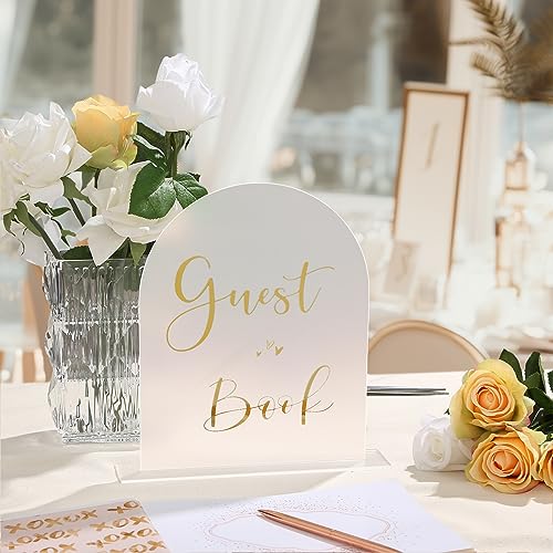 UNIQOOO Tischschild aus Acryl, 20,3 x 25,4 cm, mattierter Bogen, Tischschild für Hochzeit, mit Halterungen, 0,3 cm dick, blanko, ideal für Dekoration, Party, Jahrestag, Veranstaltung, Set 10 von UNIQOOO