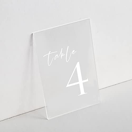 Uniqooo 20 Stück mattiertes blanko Acryl-Schild, 12.7 x 17.8 cm, Tischnummernschilder, Hochzeits-Schilder, Karten und Geschenkschilder, Handschrift-Zitate, Geschenkideen – Ständer nicht enthalten von UNIQOOO