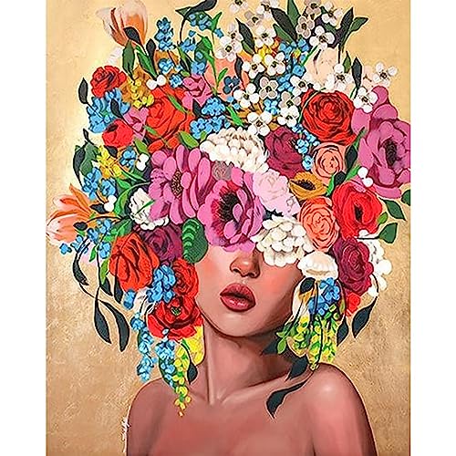 UNIQUORS 5D DIY Diamant Painting Bilder Blumen, Diamond Painting Erwachsene Frau, Diamant Malerei Kinder Bunt, Strass Stickerei Kreuzstich Kits für Home Wanddeko 30x40cm von UNIQUORS