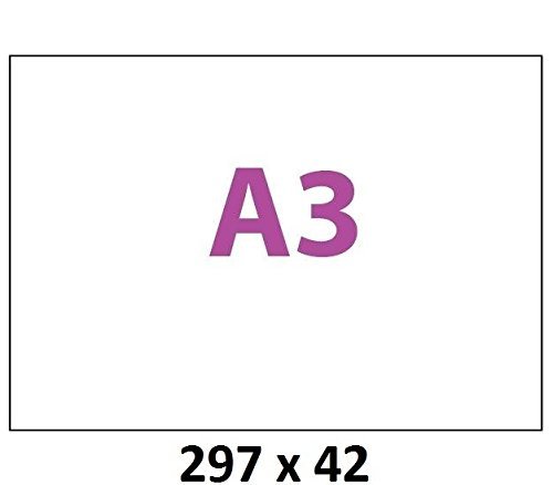 20 Blatt Etiketten DIN A3 (297 x 420 mm) mit je 1 Etikett (Format A3). Papier matt, selbstklebend, bedruckbar, permanent haftend, weiss. 100% kompatibel mit allen gängigen A4 Druckern und Kopierern. von UNIVERS GRAPHIQUE