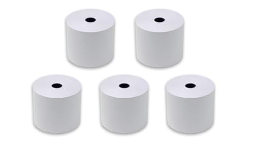 5 Stück Additionsrollen Ersatz-Papierrollen geeignet für Kassen und druckende Tischrechner, 57 x 70 x 12mm, Afn7 60g, weisses Offsetpapier (nicht thermisch) 100% holzfrei von UNIVERS GRAPHIQUE