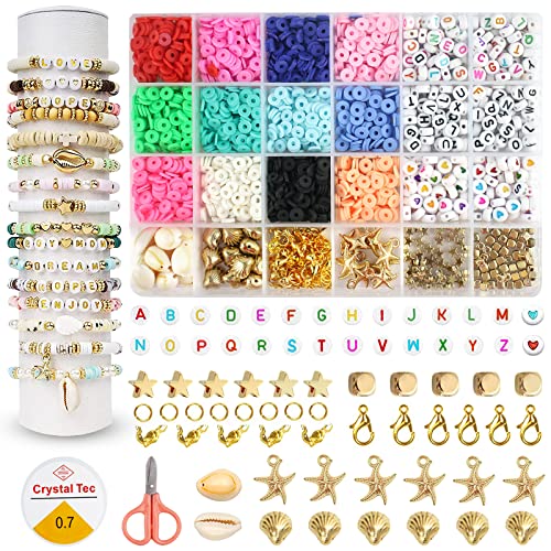 UNIVERTEN Beads for Jewellery Making, Perlen Set zum Auffädeln Mini Rocailles Perlen Mit Elastischen Schnur Schnüre, Schere, und Zubehör für Armbänder Schmuck Machen Und Kunsthandwerk(2962 Stück) von UNIVERTEN