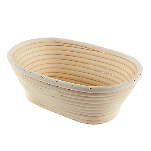 UNKC Gärkorb Gärkörbchen Oval, 29 * 15 * 8cm, Brot Teig Korb Form Gärkörbe Korb aus Natürlichem Peddigrohr für selbstgemachtes Brot für professionelle und häusliche Bäcker, Brotbacken, Bäckermesser von UNKC