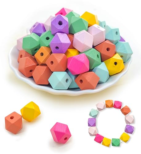 UNOZAVER 80 Stück Bunte Holzperlen mit Loch - 16mm Bastelperlen in 8 Farben für DIY Schmuck, Kinderhandwerk & Deko - Natürliches Holzperlen Set für Kreativprojekte (16mm Durchmesser) von UNOZAVER