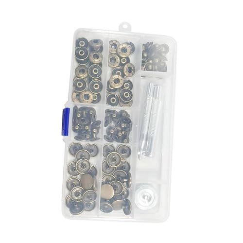 Metallknöpfe mit Montagewerkzeug, 15 mm Knopfverschlüsse und Einstellwerkzeug für Lederhandwerk, Kleidung, Knopfverschluss Metallknöpfe mit Montagewerkzeug, 15 mm Knopfverschlüsse und Einstellwerkzeug für Lederhandwerk, Kleidung, Knopfverschluss von UNTERING