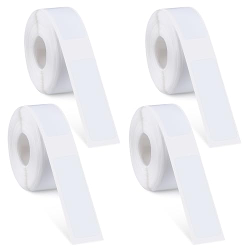 4-Rollen Etikettenhersteller-band für Phomemo D30, 12 x 40mm Thermoetikettendrucker-Aufkleber-Papier mit selbstklebendem wasserdichtem Klebeetikettendrucker-Band-Papier(640 Pcs) von UOMTREO