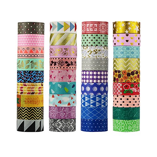 UOOOM 30er Set Beautiful Washi Tape Masking Tape deko Klebeband buntes Klebebänder DIY Scrapbook deko (30 x Patterns) von UOOOM