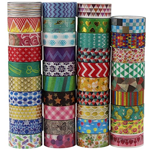 UOOOM 39 Rolls Beautiful Washi Tape Masking Tape deko Klebeband buntes Klebebänder DIY Scrapbook deko (Design 9045) von UOOOM