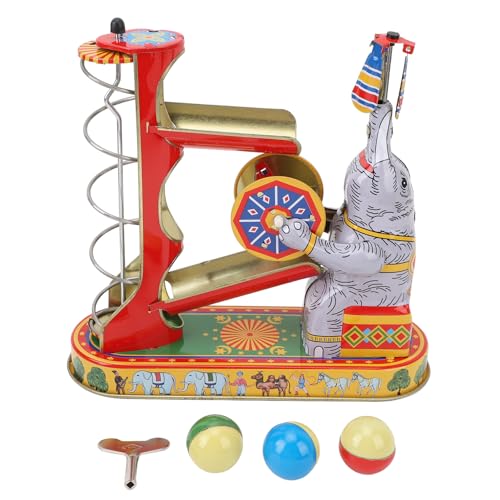 UPALDHOU Elefanten-Spielzeug Zum Aufziehen, Vintage-Elefant mit Uhrwerk aus Eisen mit Regenschirm und Spielbällen, Tischdekoration für Zuhause und Kaffeebar von UPALDHOU