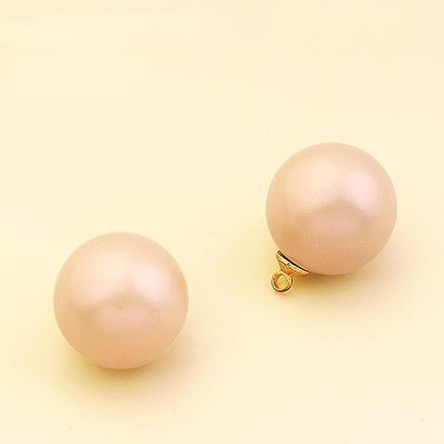 4-8 Stück Perlenknöpfe Runde Perlen Hemdknopf für Kleidungsstück Nähen Mantel Pullover Cardigan Kleid Zubehör -Aprikose-12mm 4 Stück von UPCOT