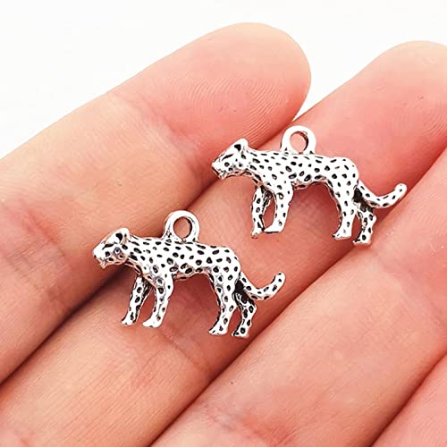 UPCOT 10 Stück 23x15mm Antik Silber Farbe Leopard Charms Anhänger Für DIY-Standard von UPCOT