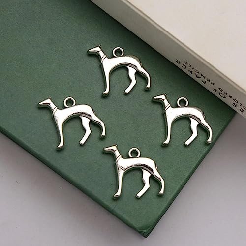 UPCOT 15 Stück 18x20mm Antik Versilberter Windhund Whippet Hound Hund Charms Welpenanhänger Für DIY-A01-18x20mm - 15 Stück von UPCOT