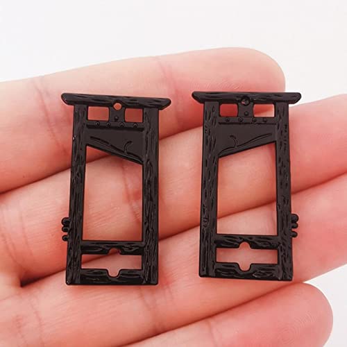 UPCOT 4 Stück 37 * 22mm Gothic Guillotine Charm Personalizeds Gruselige Halloween Kunst Anhänger Geschenke DIY-Schwarz von UPCOT