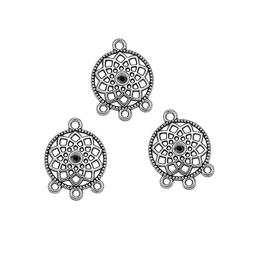 UPCOT Antike versilberte Traumfänger-Charms-Verbindungsanhänger für DIY-Schlüsselanhänger, die Zubehör herstellen - A05-18 x 24 mm - 30 Stück von UPCOT