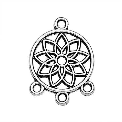 UPCOT Antike versilberte Traumfänger-Charms-Verbindungsanhänger für DIY-Schlüsselanhänger, die Zubehör herstellen - A07-18 x 13 mm - 50 Stück von UPCOT