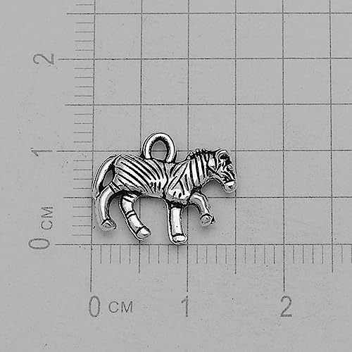 UPCOT Antike versilberte laufende Pferdekopf Tiere Charms Zebra Anhänger für DIY Herstellung Materialien Zubehör - A10-10 x 15 mm - 50 Stück von UPCOT