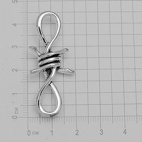 UPCOT Infinity Love Anhänger Antik Versilbert Stacheldraht Verbinder Charms für DIY-A02-45 x 20 mm - 5 Stück von UPCOT