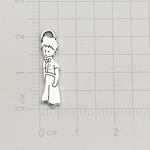 UPCOT Jungenanhänger Antik Versilbert Der Kleine Prinz Charms DIY Schlüsselanhänger Halskette Herstellung Zubehör A01-6 x 22 mm - 40 Stück von UPCOT