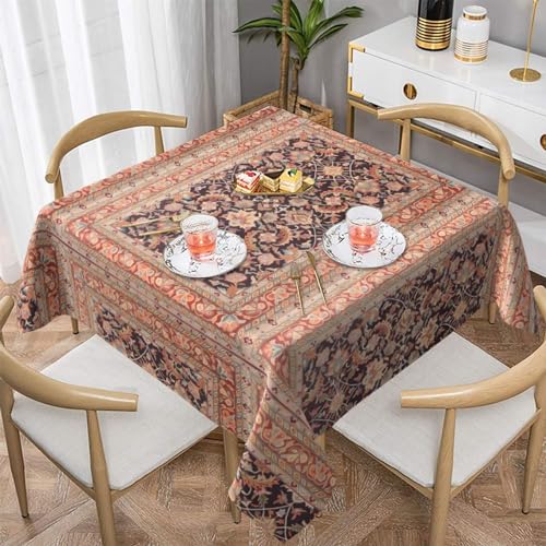 UPIKIT Antike orientalische Kunst waschbare quadratische Tischdecke für Hochzeit Party Bankett Halloween Weihnachtsdekoration 60 x 60 von UPIKIT