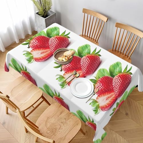 UPIKIT Erdbeere Tischdecke, waschbar, wiederverwendbar, rechteckig, 152 x 228 cm, für drinnen und draußen, Restaurant, Küche, Hochzeit, Party, 1 Stück von UPIKIT