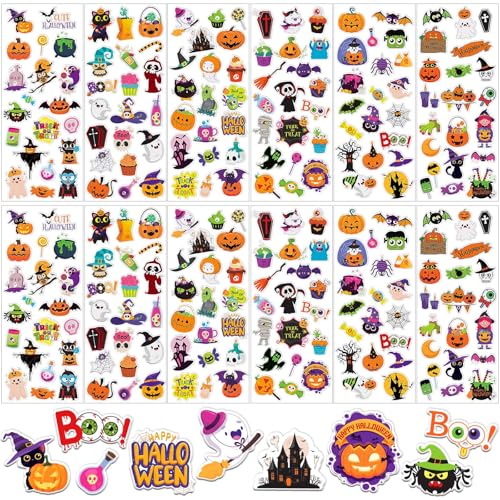 UPINS Halloween Aufkleber für Kinder, 12 Blatt 3D Puffy Sticker Geist Kürbis Totenkopf Fledermaus Spinne Schaumstoff Sticker für Halloween Partys, Geschenke, Scrapbooking, DIY-Basteln UPINS Halloween Aufkleber für Kinder, 12 Blatt 3D Puffy Sticker Geist Kürbis Totenkopf Fledermaus Spinne Schaumstoff Sticker für Halloween Partys, Geschenke, Scrapbooking, DIY-Basteln von UPINS